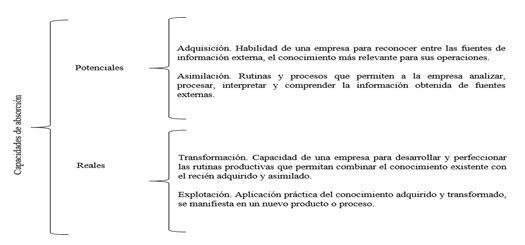 Capacidades de absorci&oacute;n (CA).